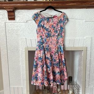 Betsy Johnson Flower Triangle Detail Dress